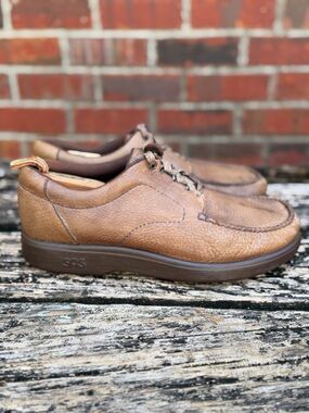 SAS ‘Bout Time Mens Sz 11 Lace-Up Brown Leather Orthopedic Walking Shoes X1